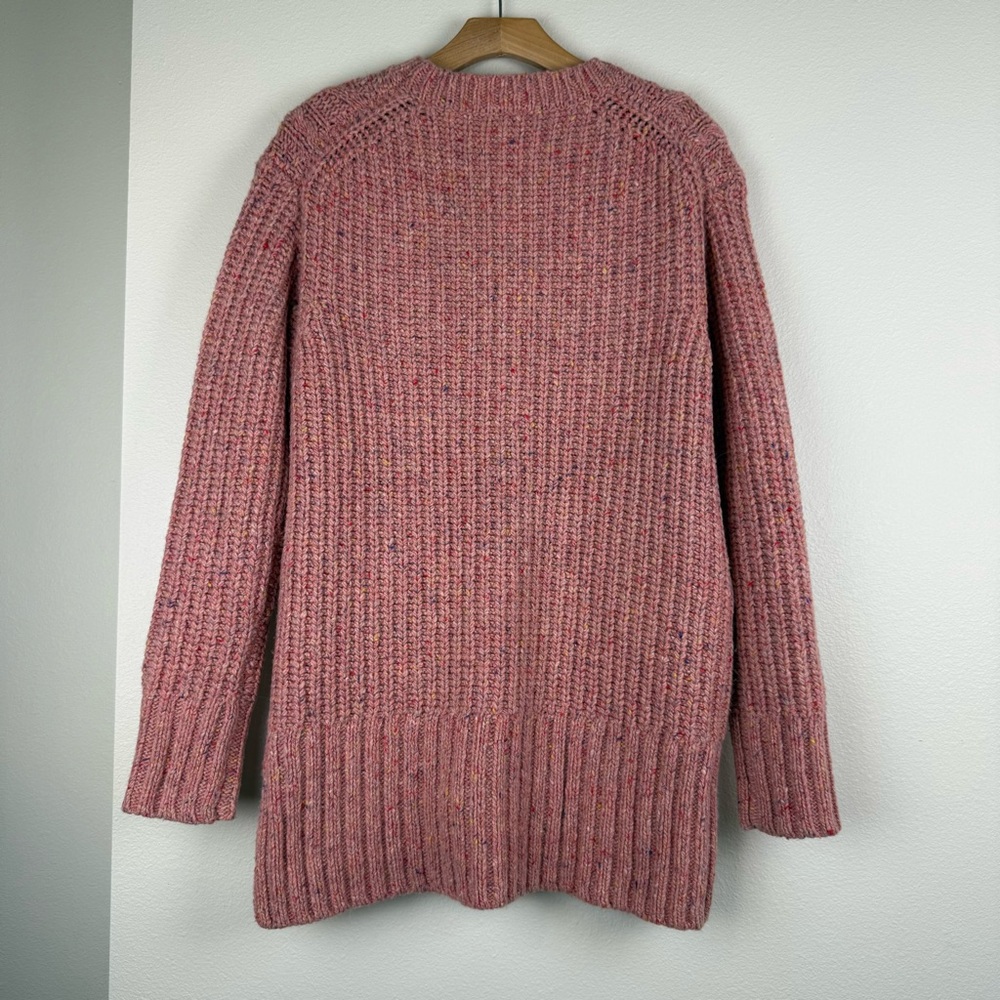 Alex Mill Pink Aran Cable Knit Merino Wool Side Button Sweater Womens Small - Picture 9 of 13